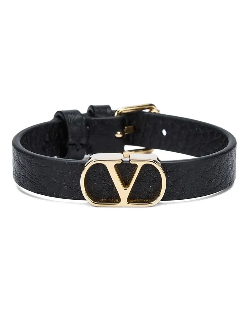 Valentino Garavani Lederarmband mit Logo-Schnalle - Schwarz Schwarz