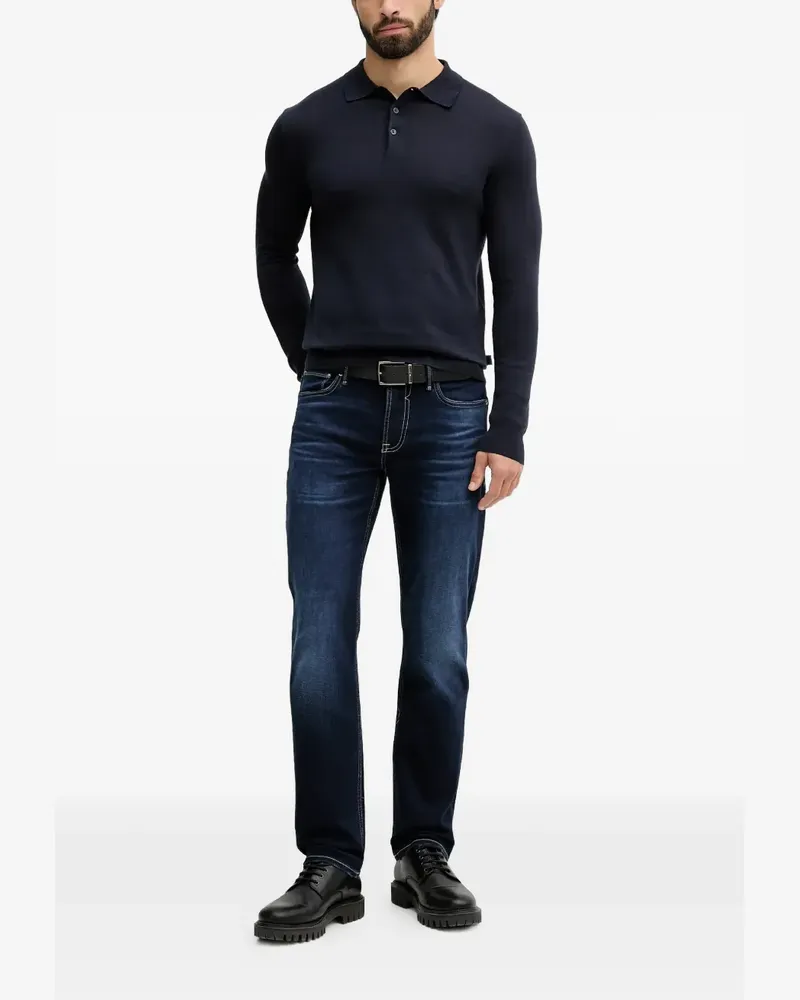 Hackett long-sleeve polo shirt - Blau Blau