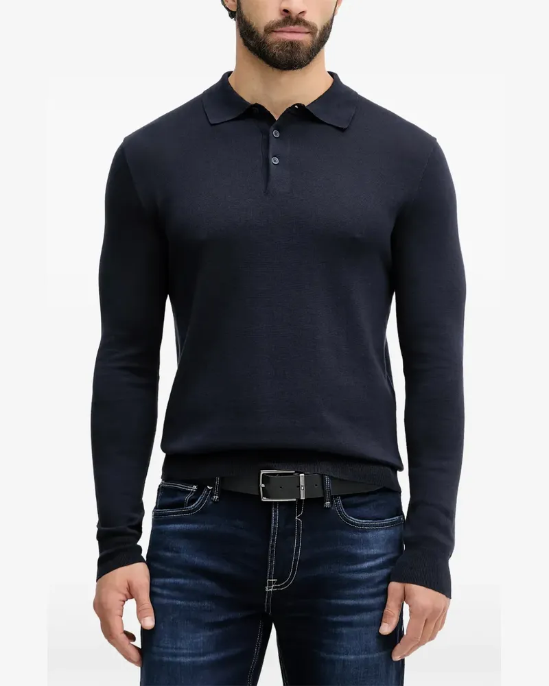 Hackett Langärmeliges Poloshirt - Blau Blau