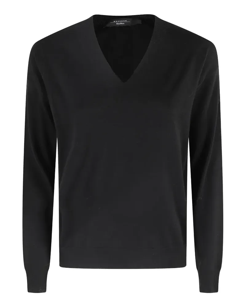 Max Mara Pullover mit V-Ausschnitt - Schwarz Schwarz