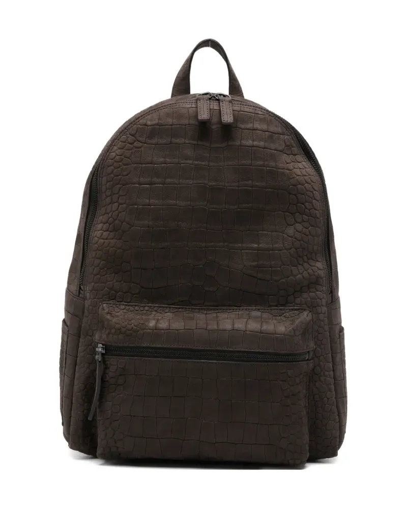 Orciani Freedom Rucksack mit Kroko-Effekt - Braun Braun