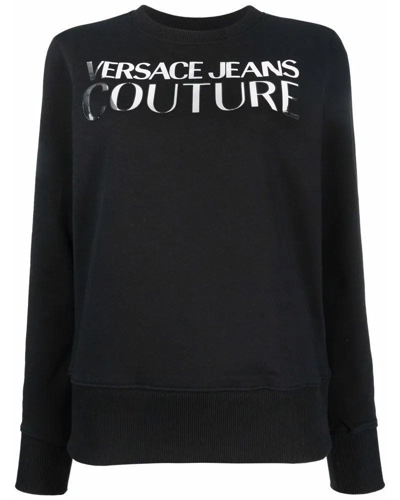 Versace Jeans Sweatshirt mit Rundhalsausschnitt Schwarz