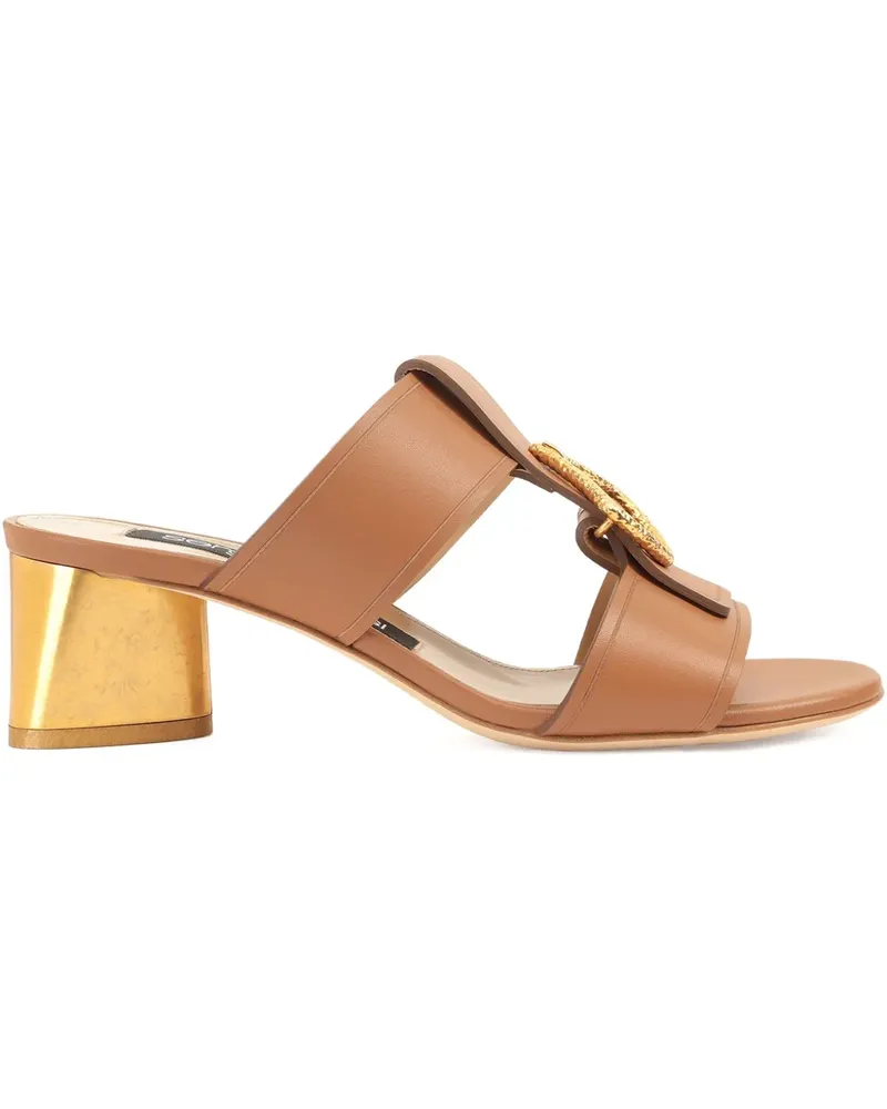Sergio Rossi Flache Sandalen - Braun Braun
