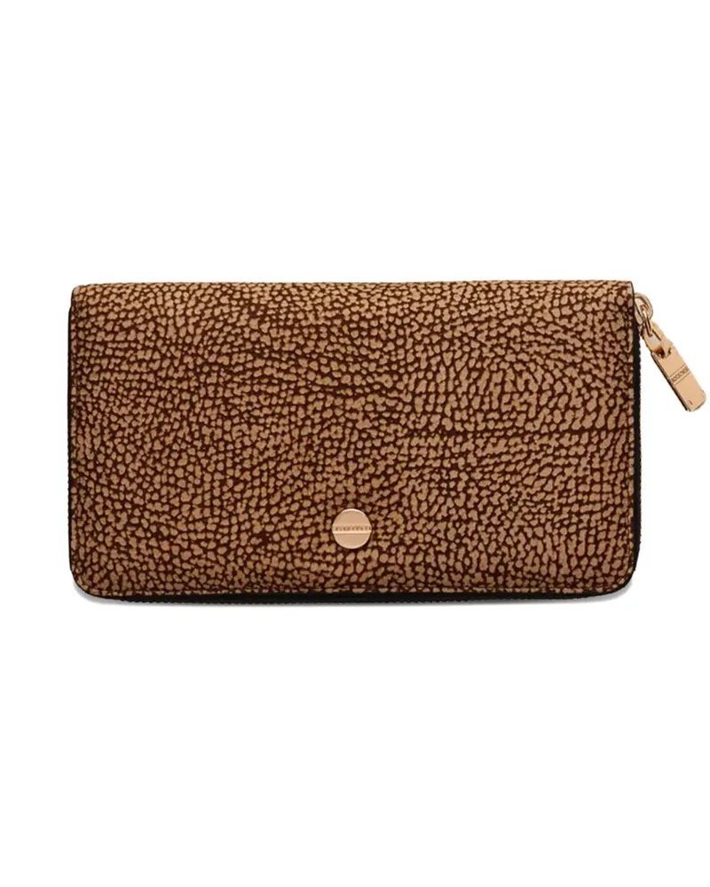 Borbonese top-zip wallet - Braun Braun