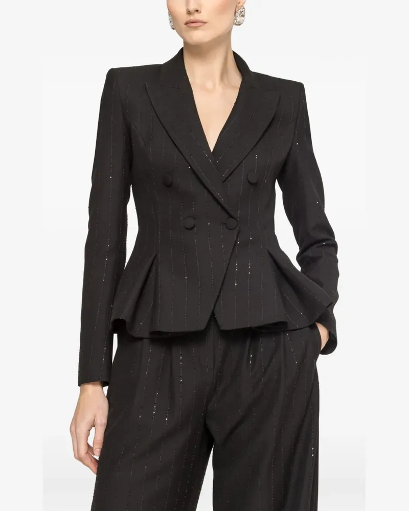 NISSA Doppelreihiger Blazer mit Nadelstreifen - Schwarz Schwarz