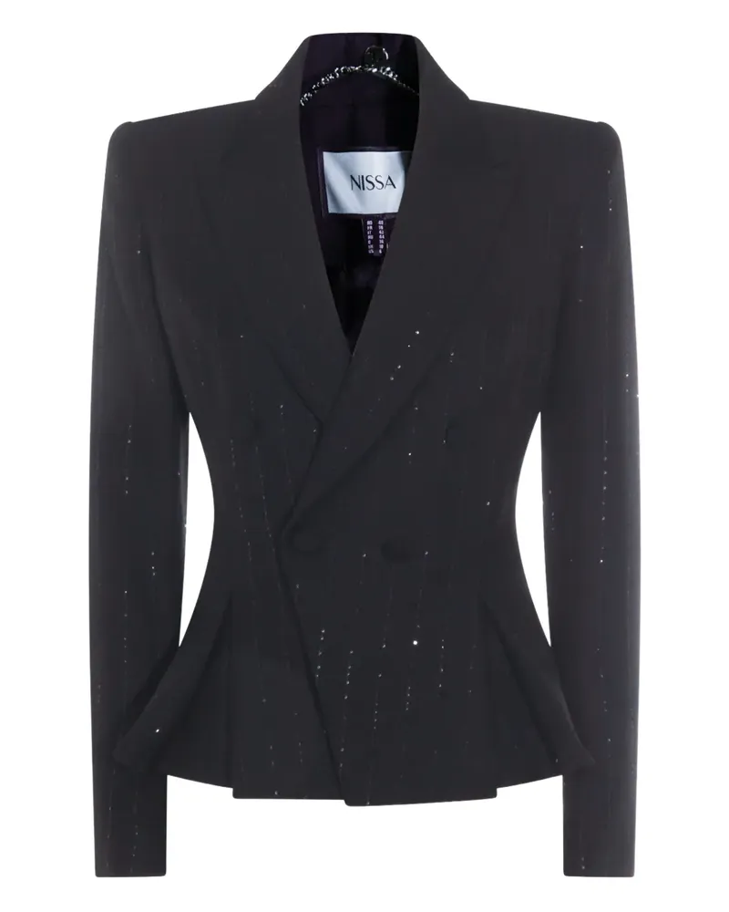 NISSA Doppelreihiger Blazer mit Nadelstreifen - Schwarz Schwarz