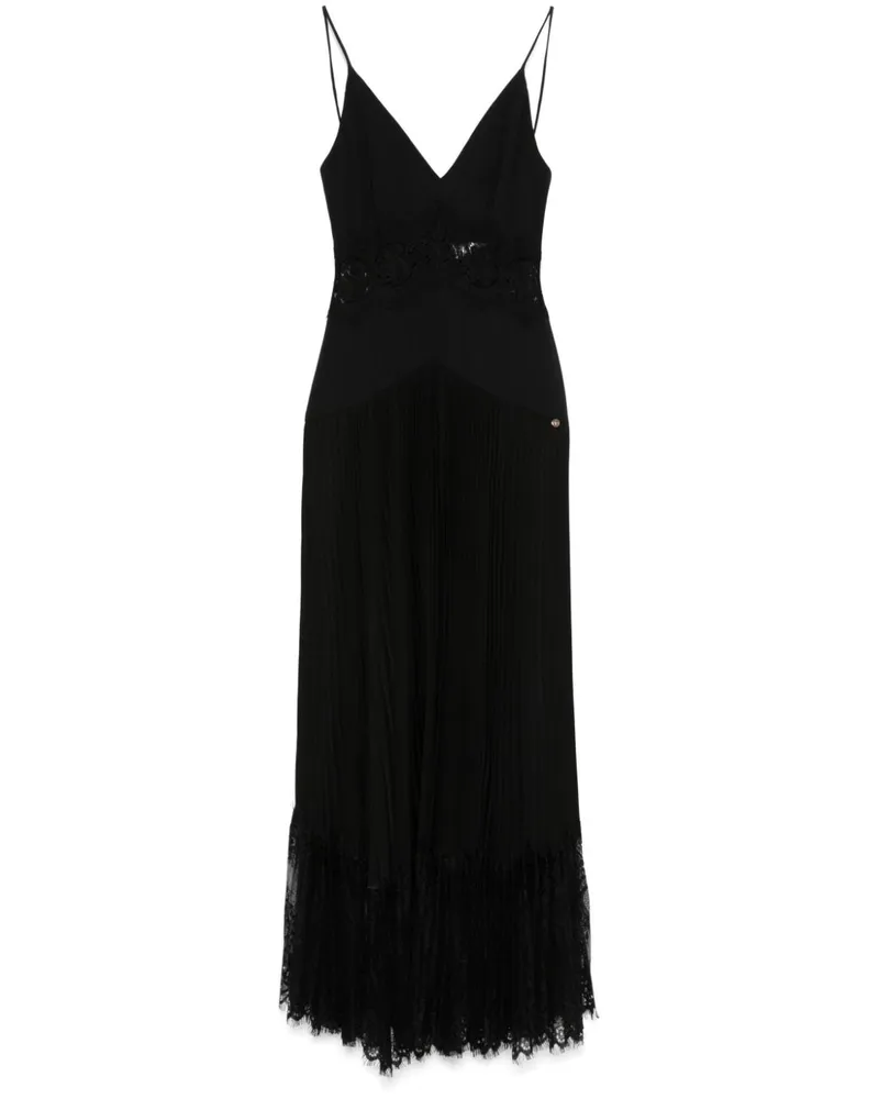 NISSA Midikleid mit Spitzeneinsatz - Schwarz Schwarz