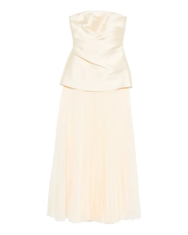 Solace London Claudette Maxikleid mit Falten - Gelb Gelb