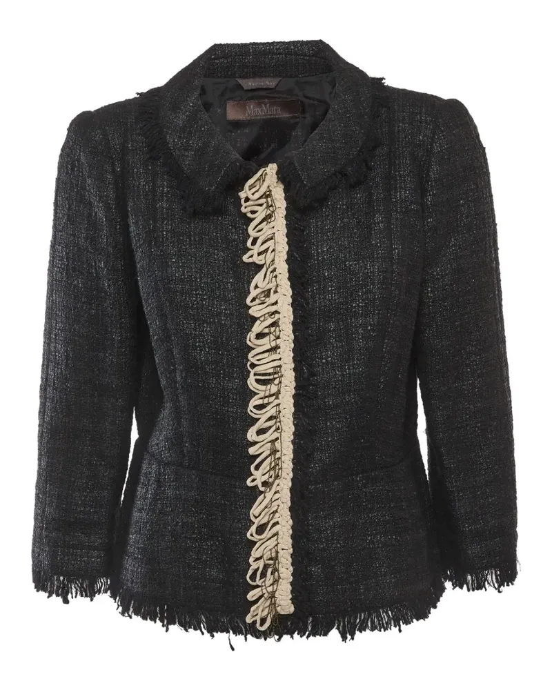 Max Mara fringed tweed jacket - Schwarz Schwarz