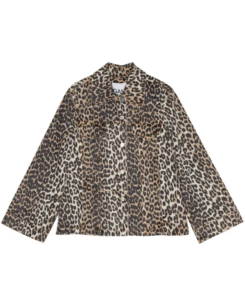 Ganni Jacke mit Animal-Print - Braun Braun