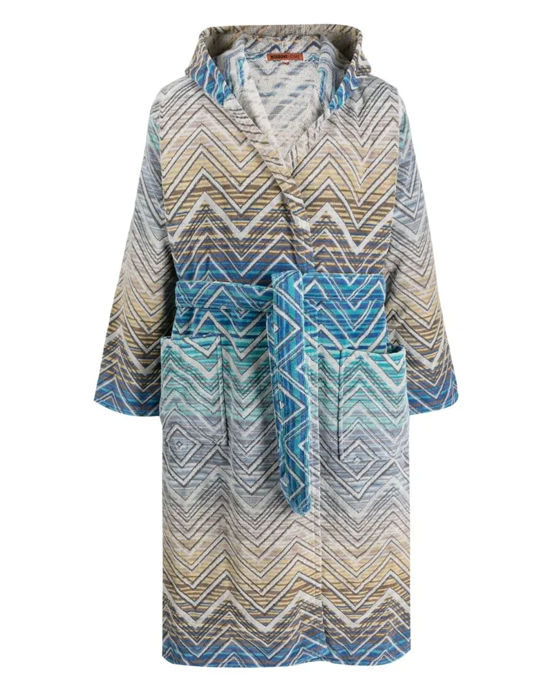 Missoni Home Bademantel mit Zickzack-Print - Blau Blau