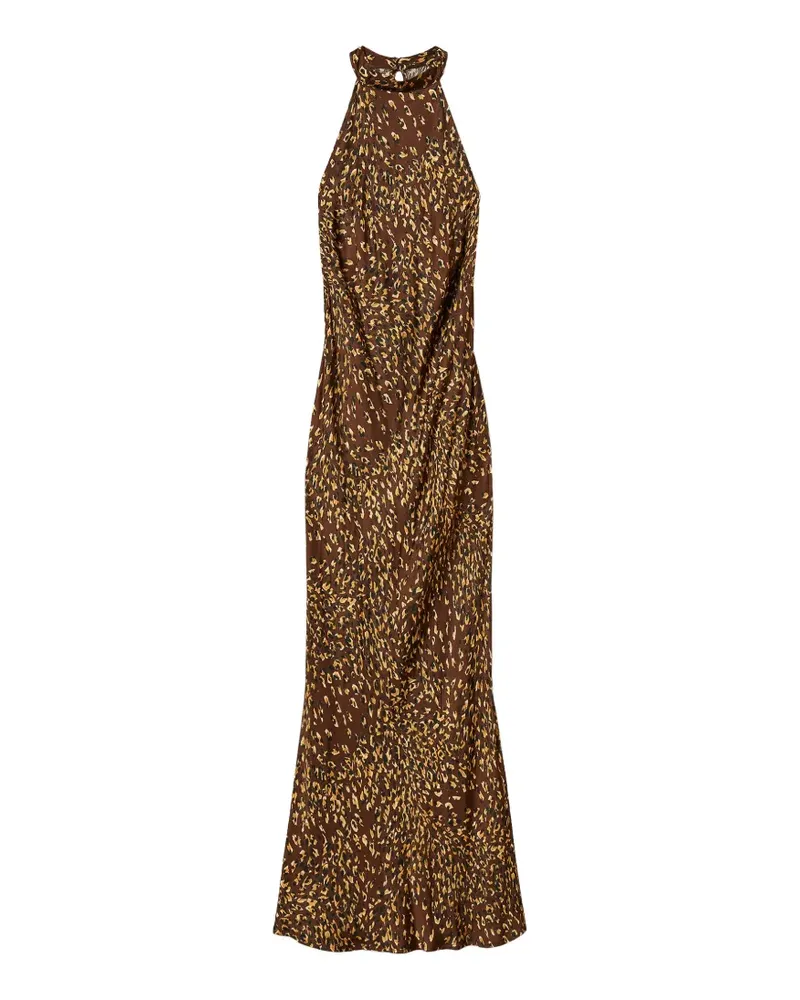 Twin-Set Neckholder-Kleid mit Animal-Print - Braun Braun