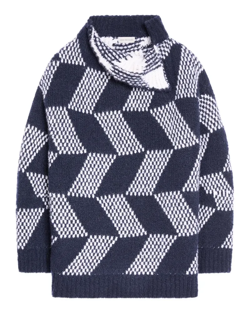 Dries van Noten Pullover mit geometrischem Muster - Blau Blau