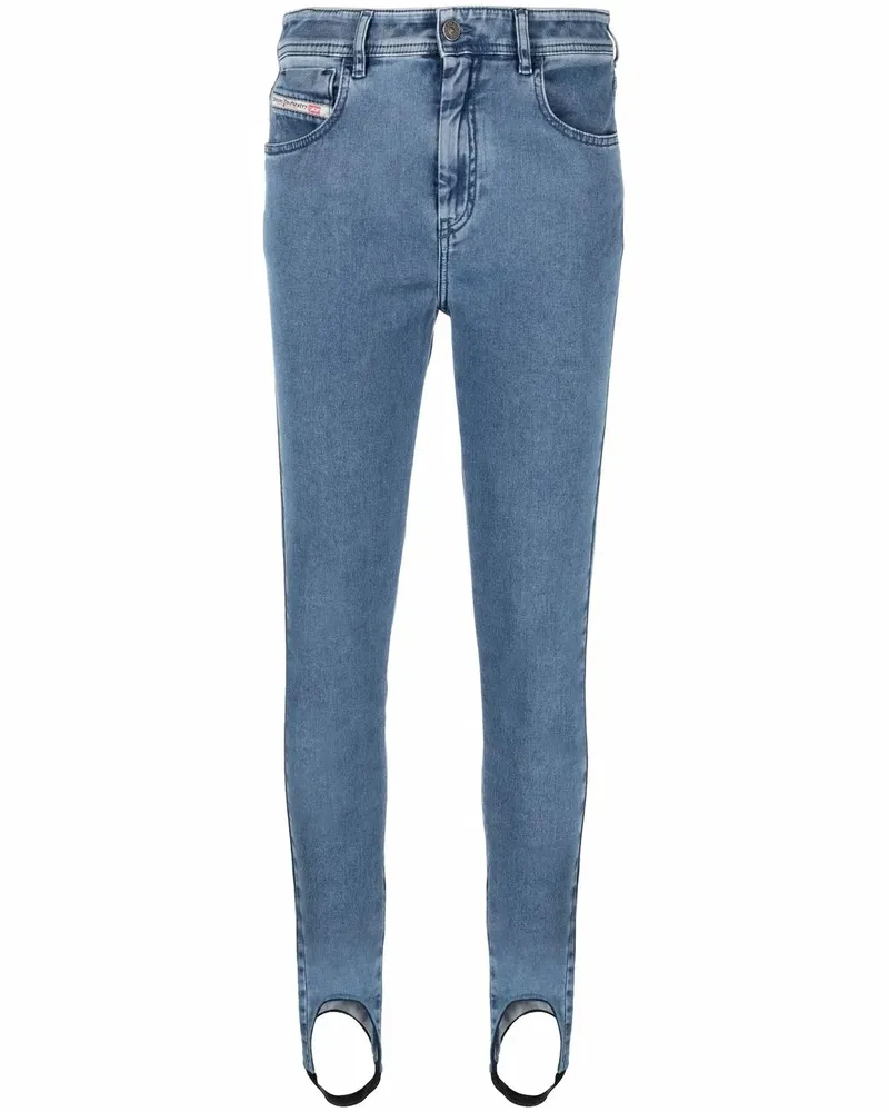 Diesel Slandy Skinny-Jeans mit hohem Bund - Blau Blau
