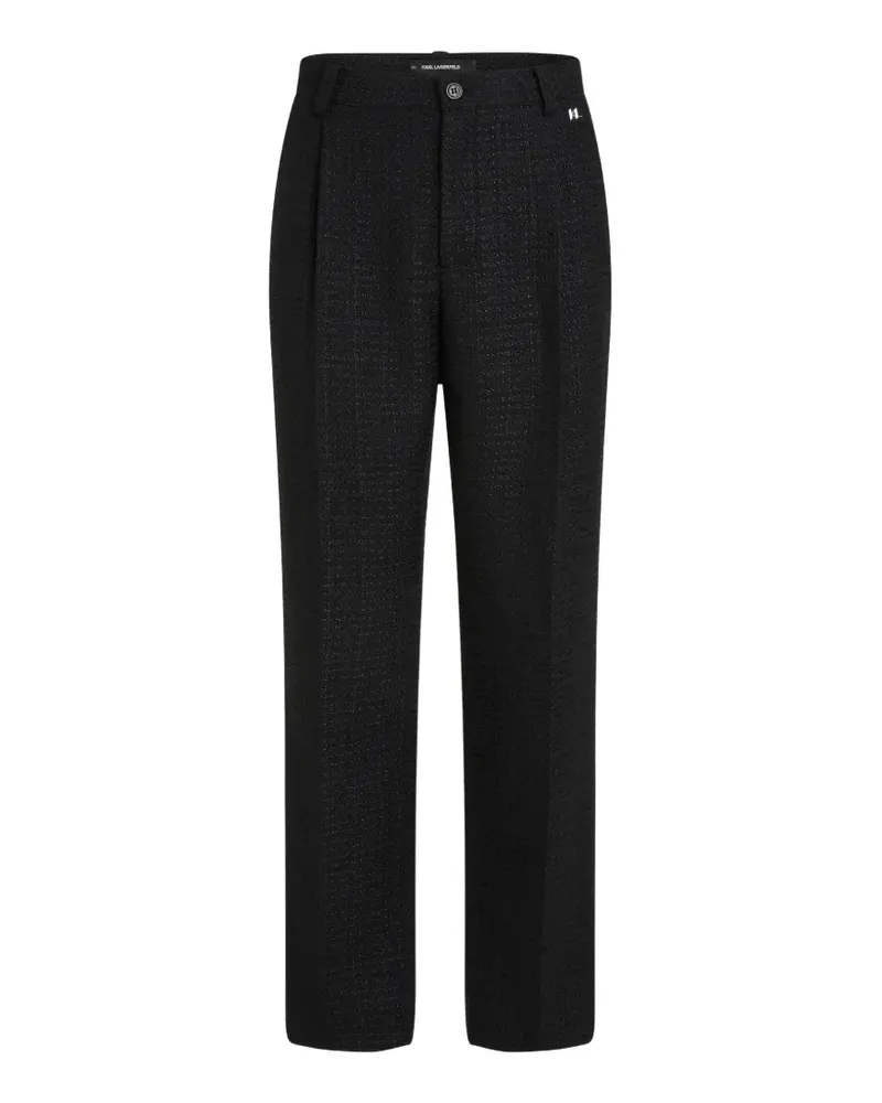 Karl Lagerfeld Bouclé-Hose - Schwarz Schwarz