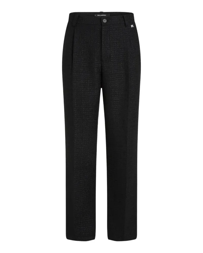 Karl Lagerfeld Bouclé-Hose - Schwarz Schwarz