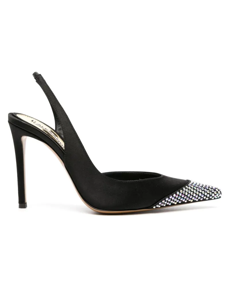 Alexandre Vauthier Satin-Pumps mit Kristallen 110mm - Schwarz Schwarz