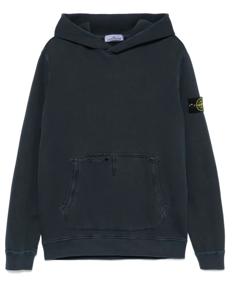 Stone Island Hoodie mit Kompass-Patch - Blau Blau