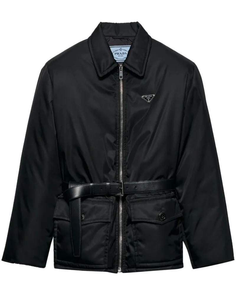 Prada Jacke mit Triangel-Logo - Schwarz Schwarz