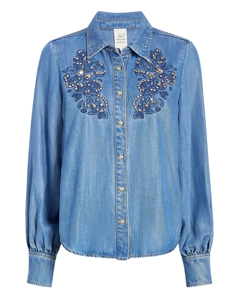 Cinq à Sept Juliette Hemd mit Strass - Blau Blau