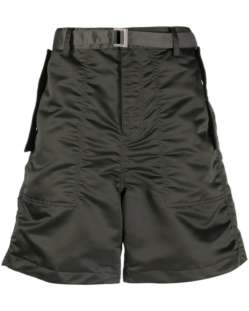 Sacai Shorts mit Schnallenverschluss - Grün Grün