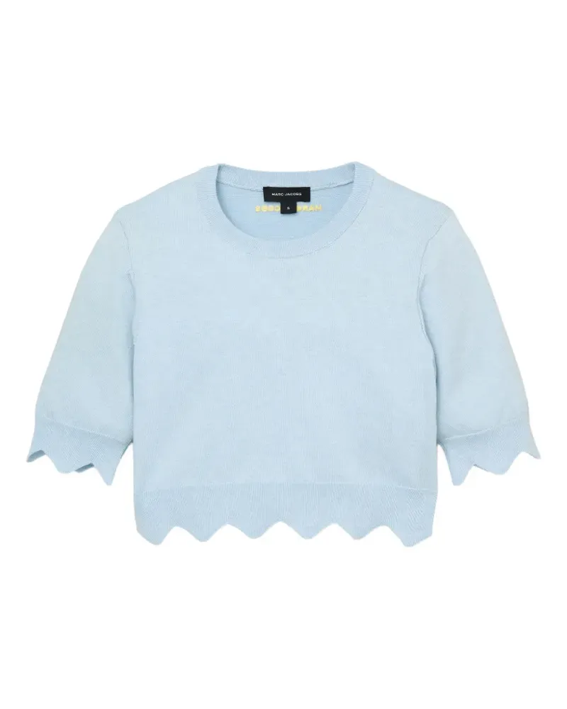 Marc Jacobs Daisy scalloped cropped sweater - Blau Blau