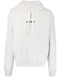 Jil Sander Hoodie mit Logo-Print Grau