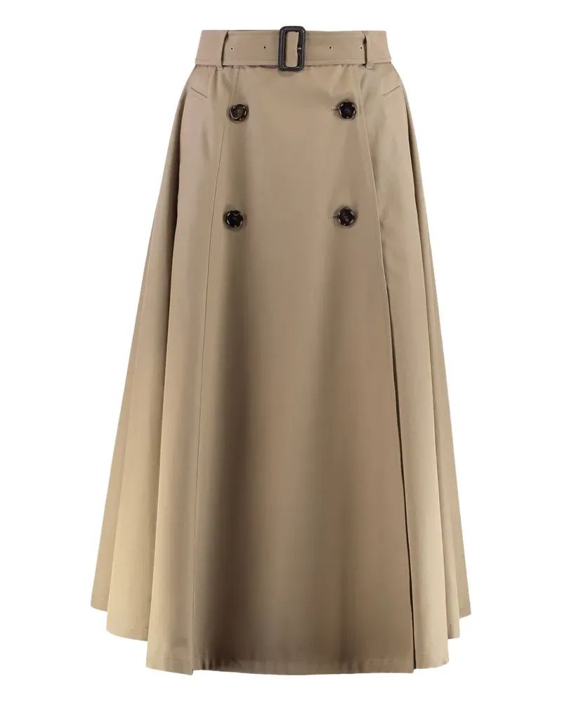 Burberry detachable belt flared skirt - Nude Nude