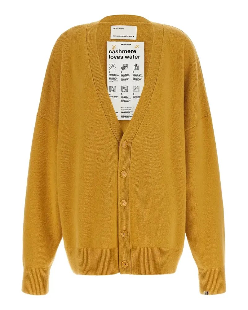 extreme cashmere n°517 Simo Cardigan mit V-Ausschnitt - Gelb Gelb