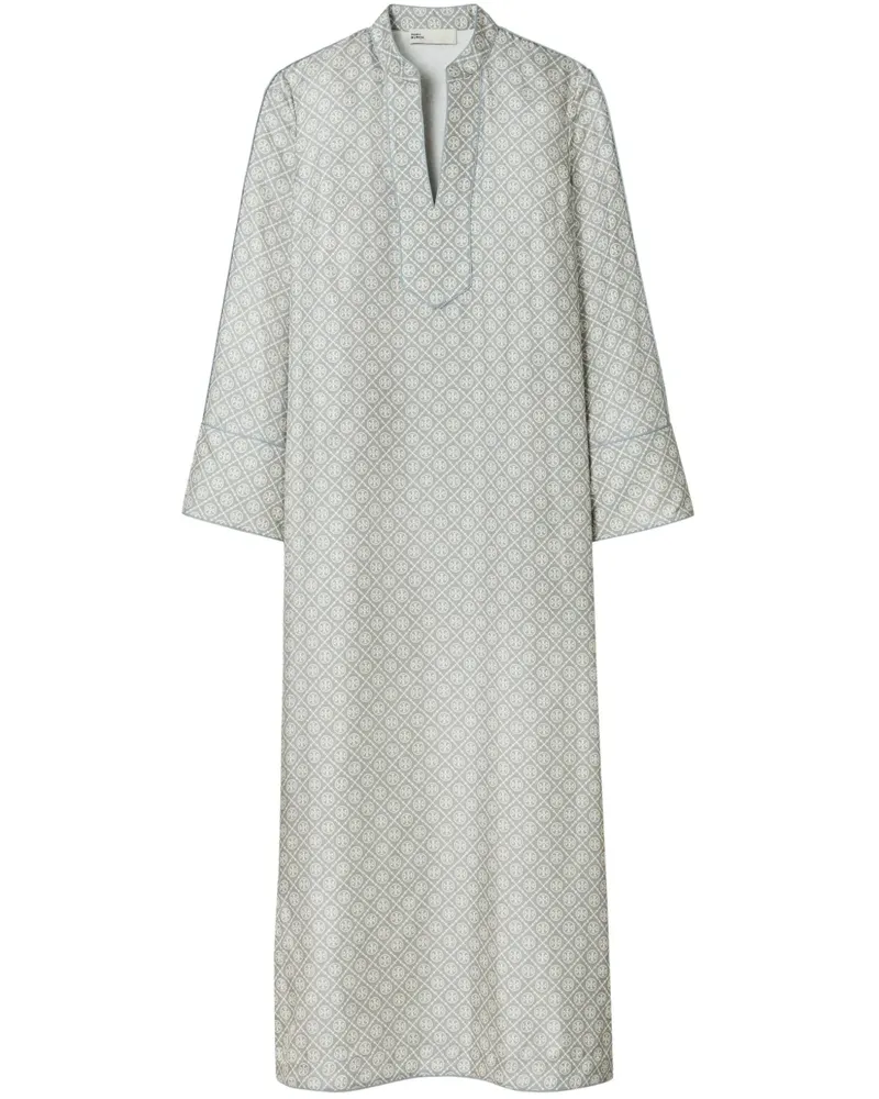 Tory Burch Seidenkaftan mit T-Monogramm - Grau Grau