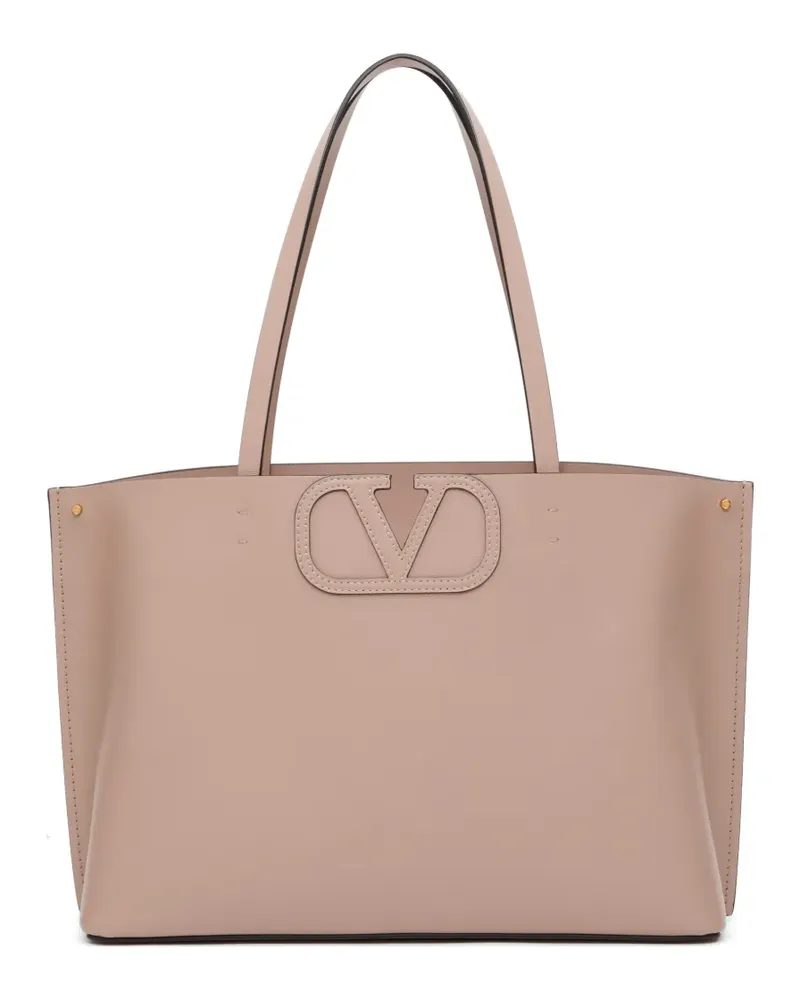 Valentino Garavani Fill Me small calfskin shopping bag - Nude Nude