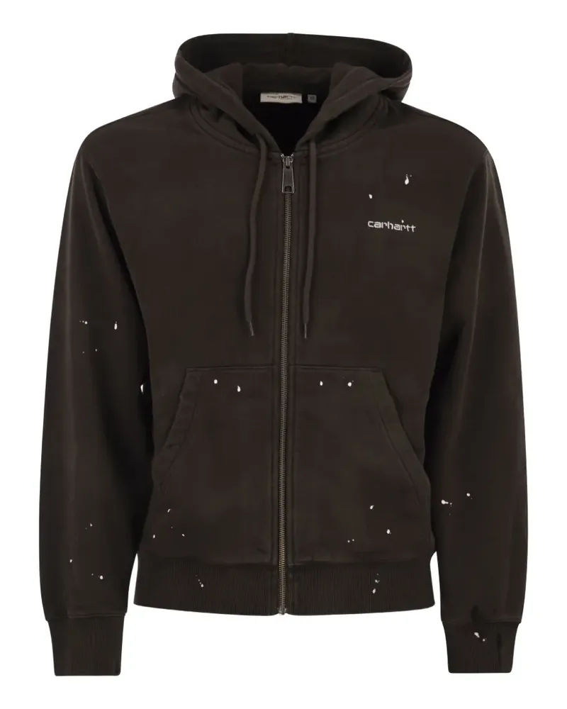 Carhartt WIP paint-splatter zip-up hoodie - Braun Braun