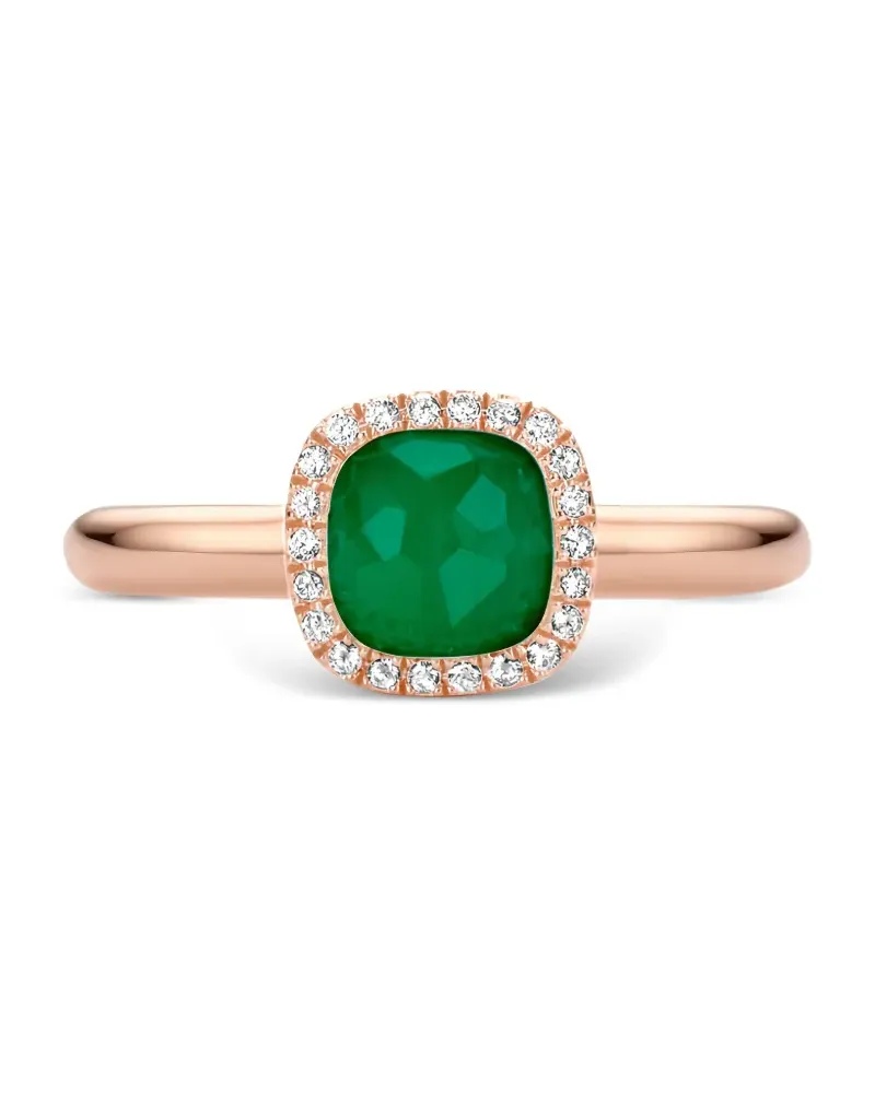 TIRISI 18kt Goldring mit Diamant und Smaragd Gold
