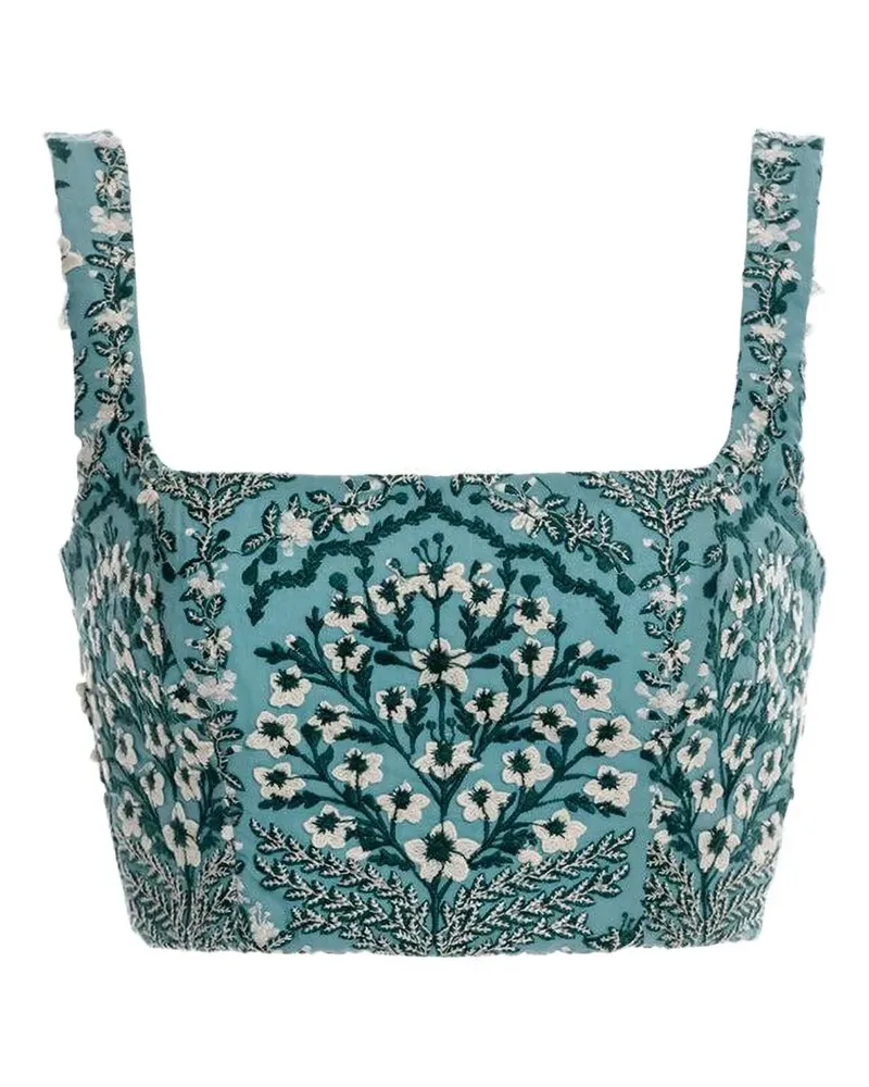 AGUA BENDITA Amanda Ceiba square-neck top - Blau Blau