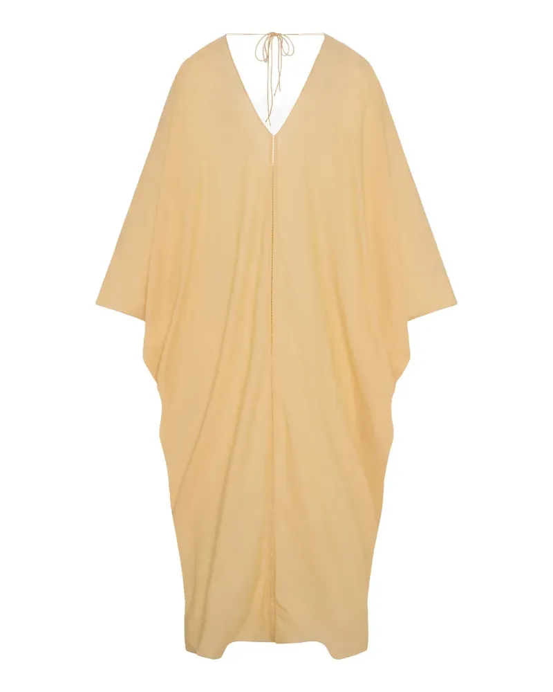 Another Tomorrow Voile oversized dolman-sleeve caftan maxi dress - Gelb Gelb