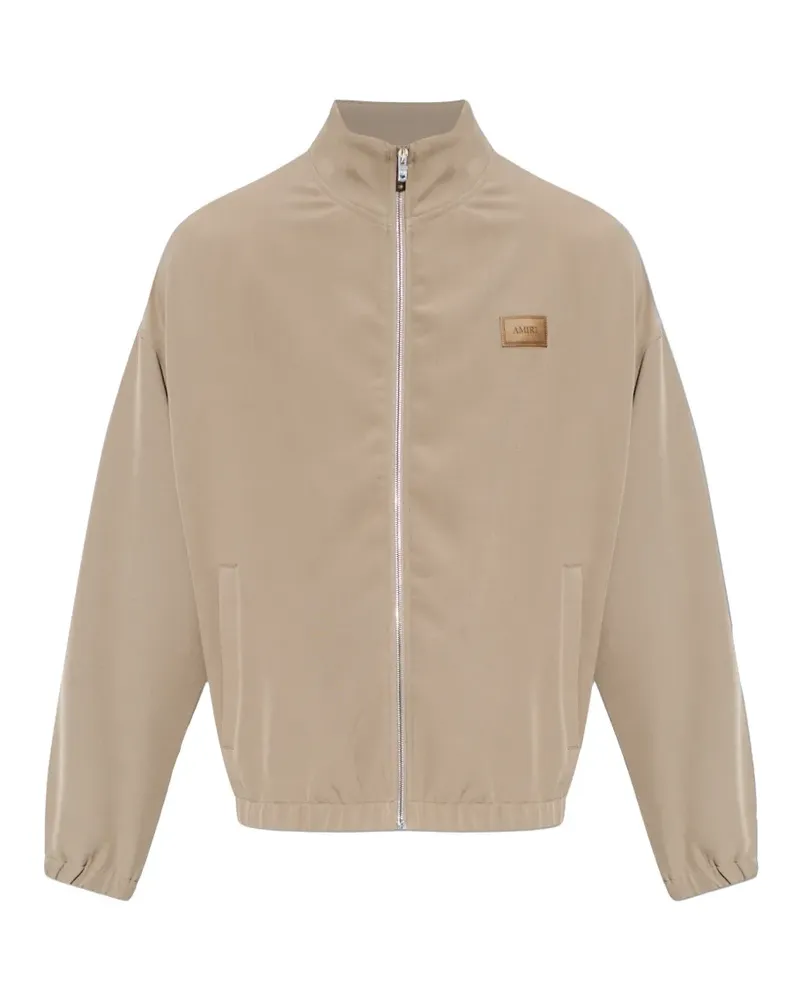 Amiri logo-patch zip-up bomber jacket - Nude Nude