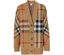 Cardigan mit Check - Braun