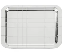 check-pattern rectangular tray