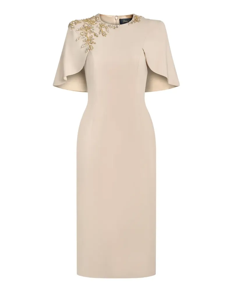 Jenny Packham Juniper crystal-embellished cape-sleeve dress - Nude Nude