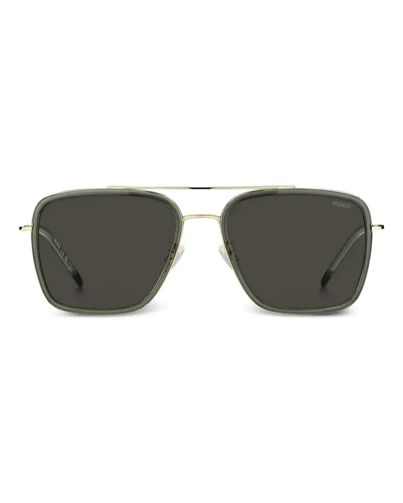 HUGO BOSS Sonnenbrille mit eckigem Gestell - Gold Gold
