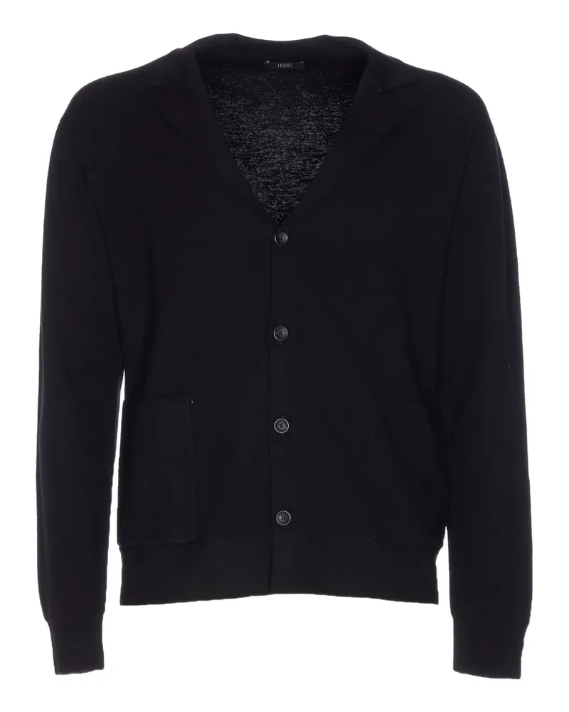 HOSIO Cardigan mit V-Ausschnitt - Schwarz Schwarz
