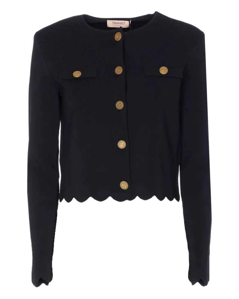 Twin-Set Cardigan mit Knopfverschluss - Schwarz Schwarz