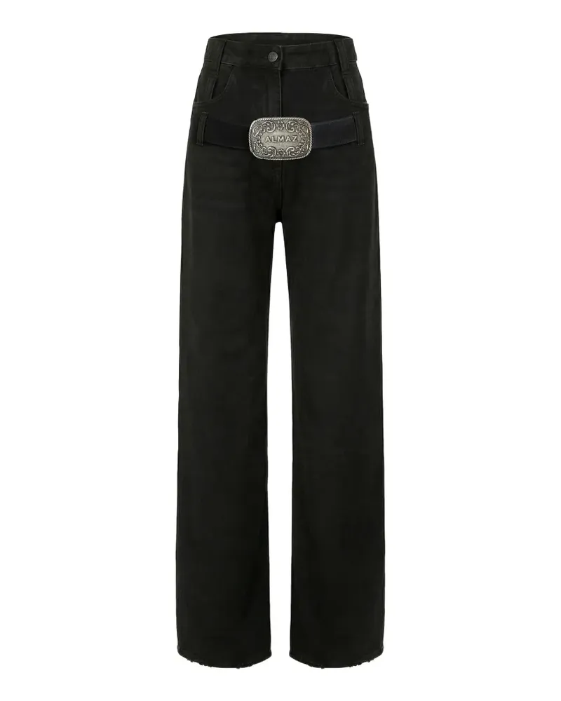 ALMAZ Outlaw lace-insert jeans - Schwarz Schwarz