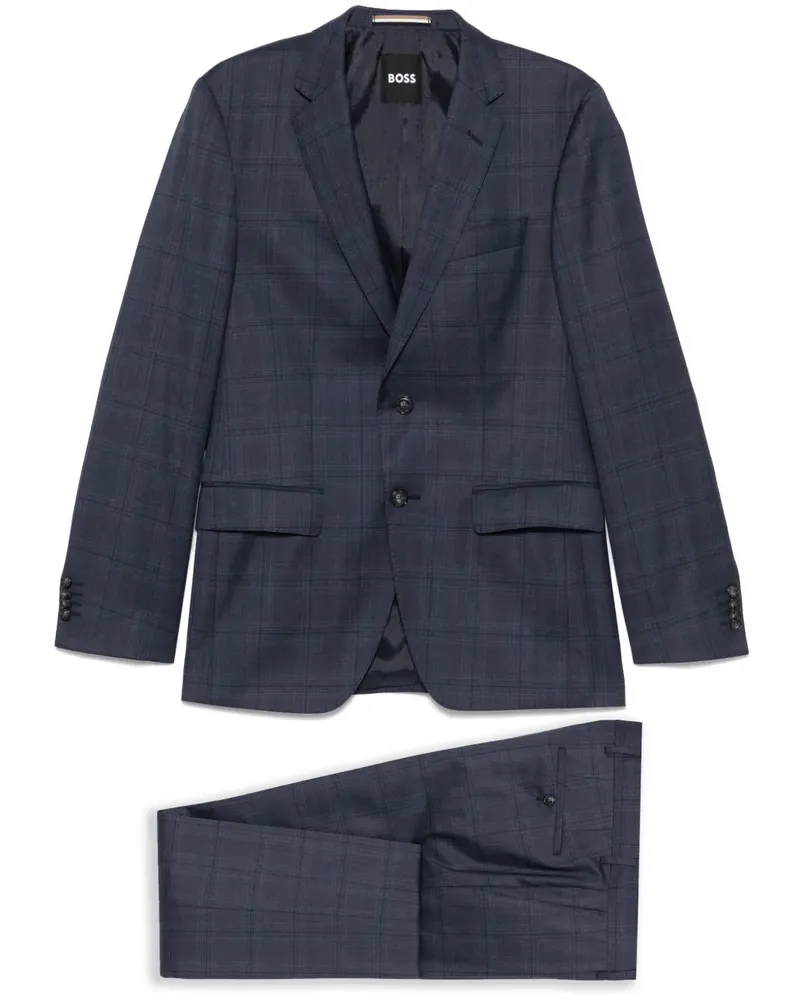 HUGO BOSS Einreihiger Anzug mit Karomuster - Blau Blau