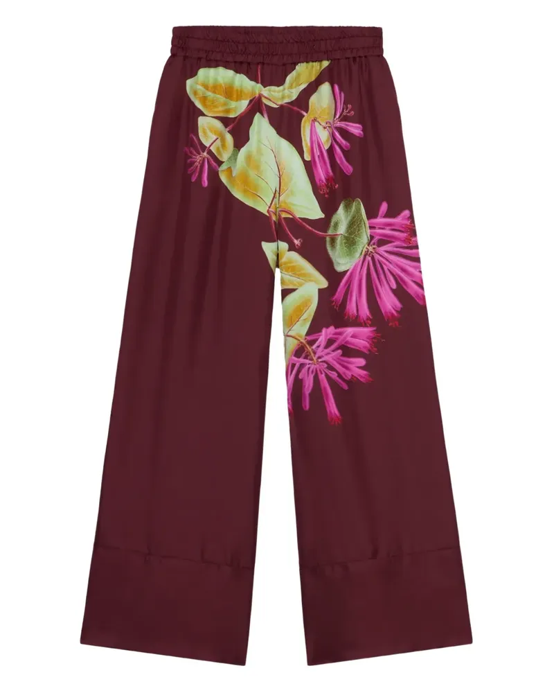 Pierre-Louis Mascia Aloegots Wide-Leg-Hose mit Blumen-Print - Rot Rot