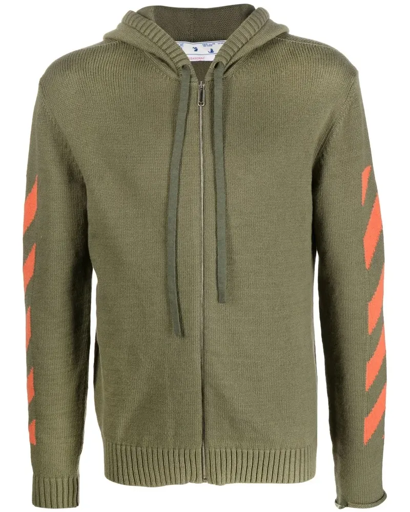 OFF-WHITE Gestrickter Hoodie - Grün Grün