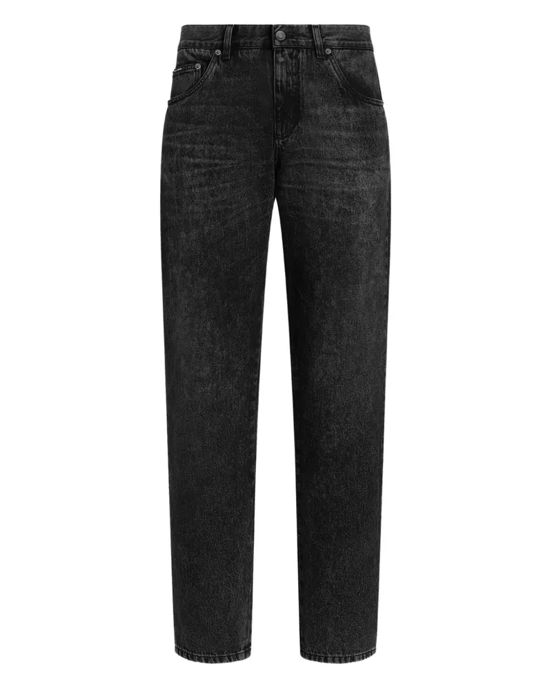 Dolce & Gabbana Jeans mit Logo-Schild - Schwarz Schwarz