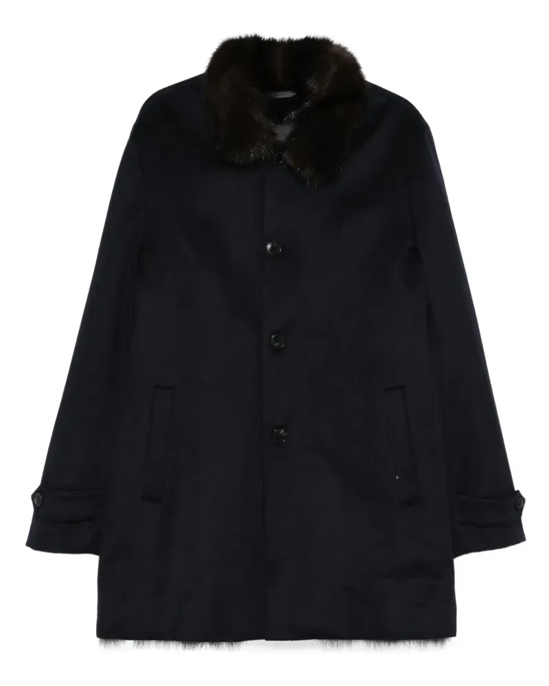 Manzoni 24 textured collar cashmere coat - Blau Blau