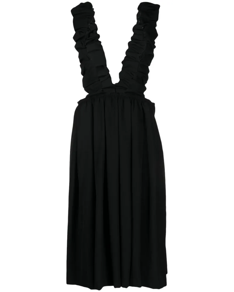 Comme des Garçons Midikleid mit Trägern - Schwarz Schwarz