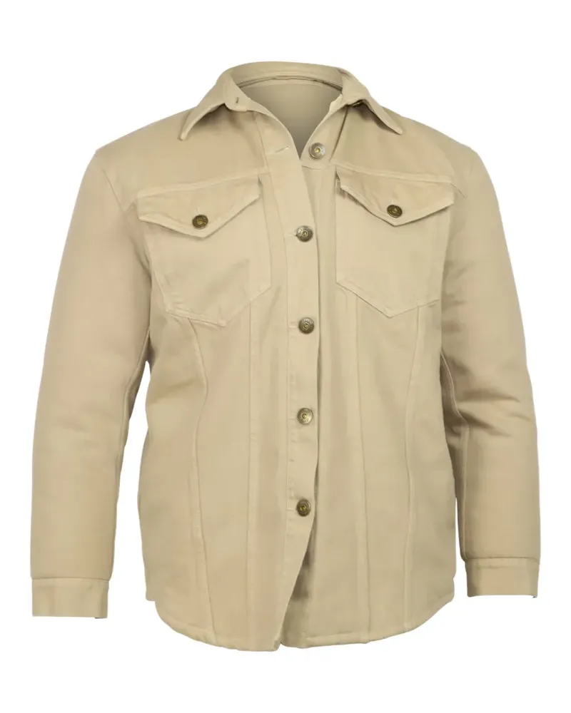 Nanushka chest-pocket cotton jacket - Nude Nude